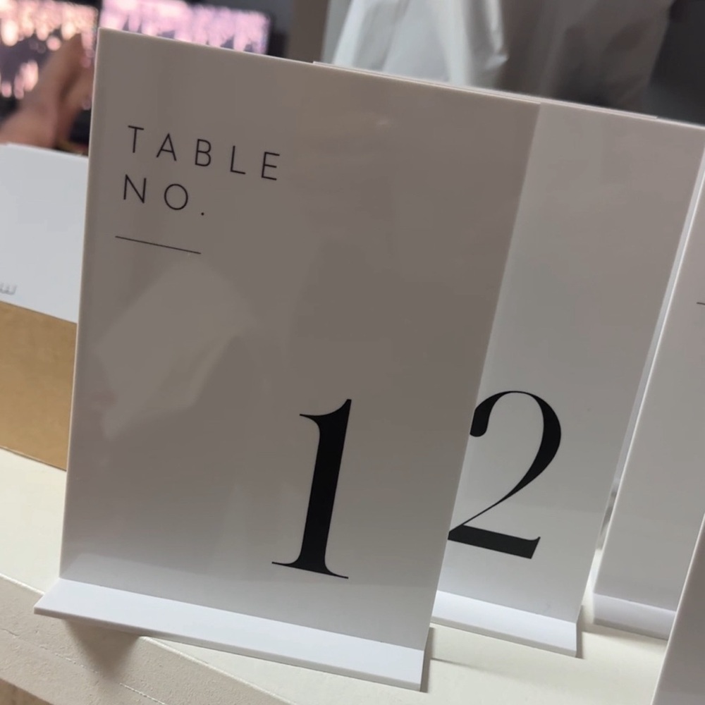 Table numbers 1-25